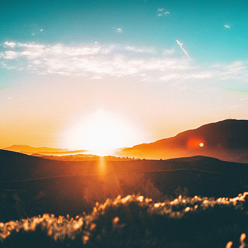 sunset over mountains